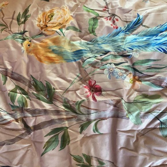 Anthropologie Josie Pastel Pink Bird and Floral Standard Sham - Picture 5 of 7